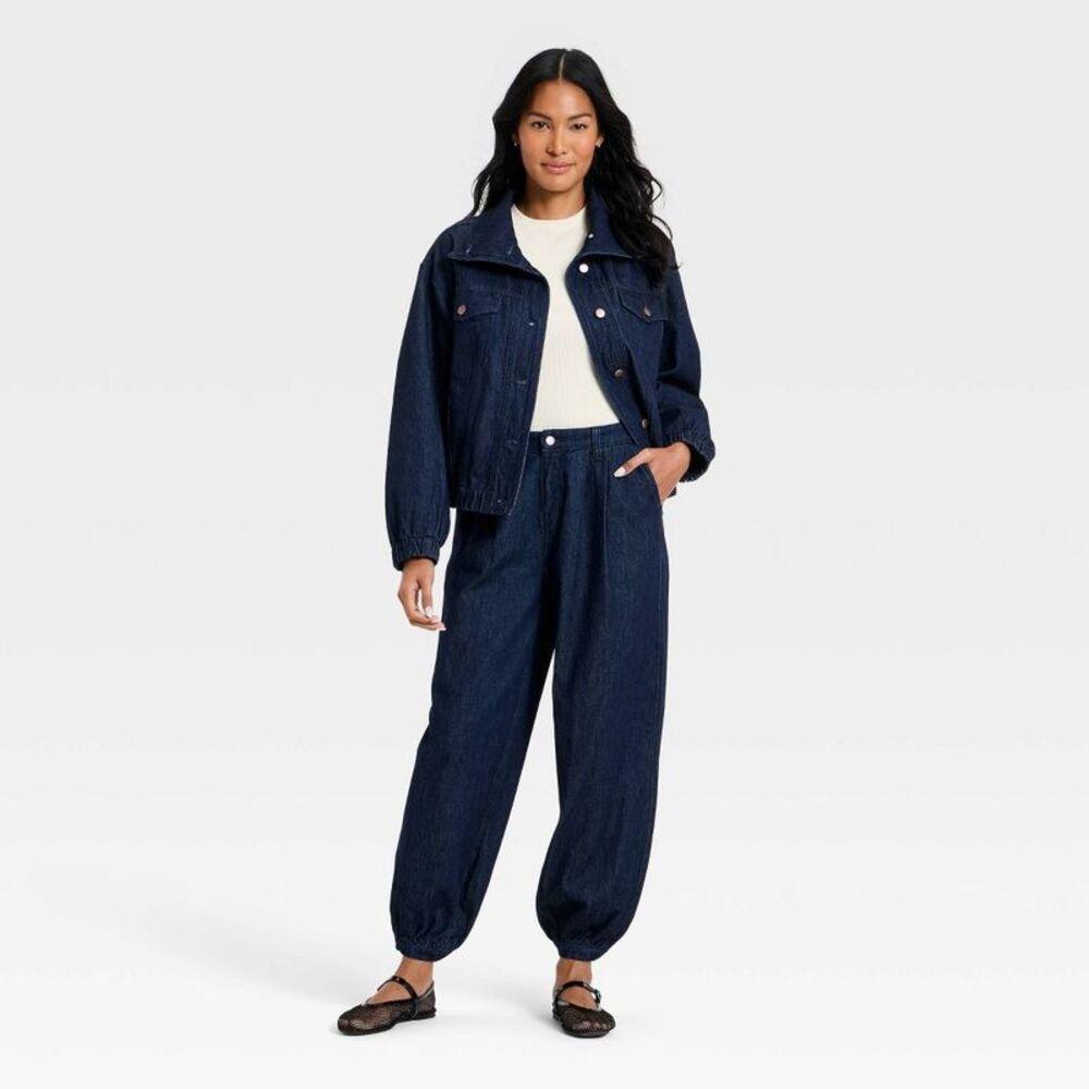 Open Box - A New Day - Women's Denim Jacket - A New Day Indigo Dark Wash Blue - Picture 3 of 3